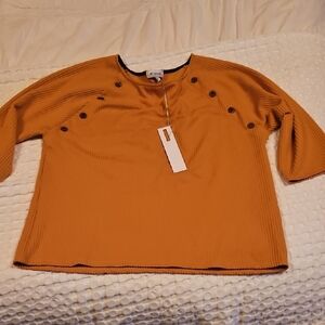 Elegant Mustard Blouse with Button Accents